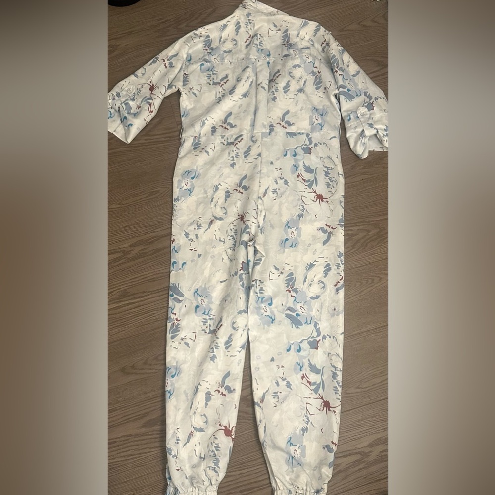 Patterned Spring Jumpsuit with Belt - Picture 2 of 3